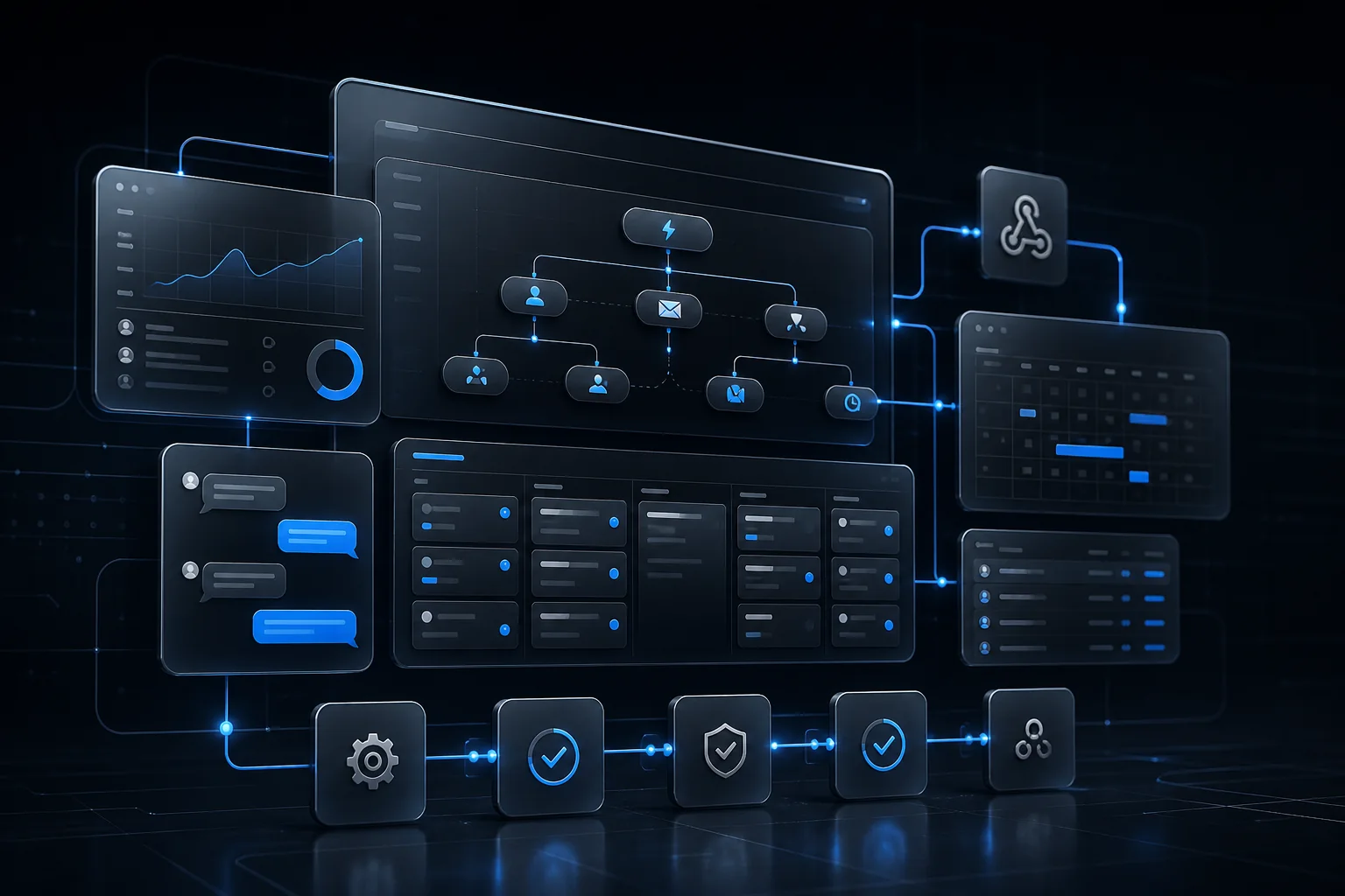 Abstract HighLevel CRM automation command center